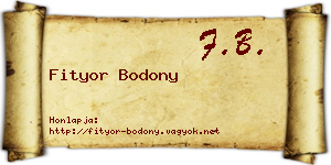 Fityor Bodony névjegykártya